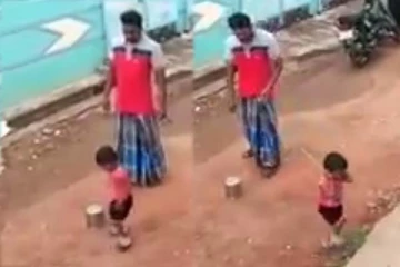 பட்டாசு வைத்துவிட்டு தலைதெறிக்க ஓடிய குழந்தை: தந்தை செய்த காரியம்! வேற லெவல் கொமடி காட்சி