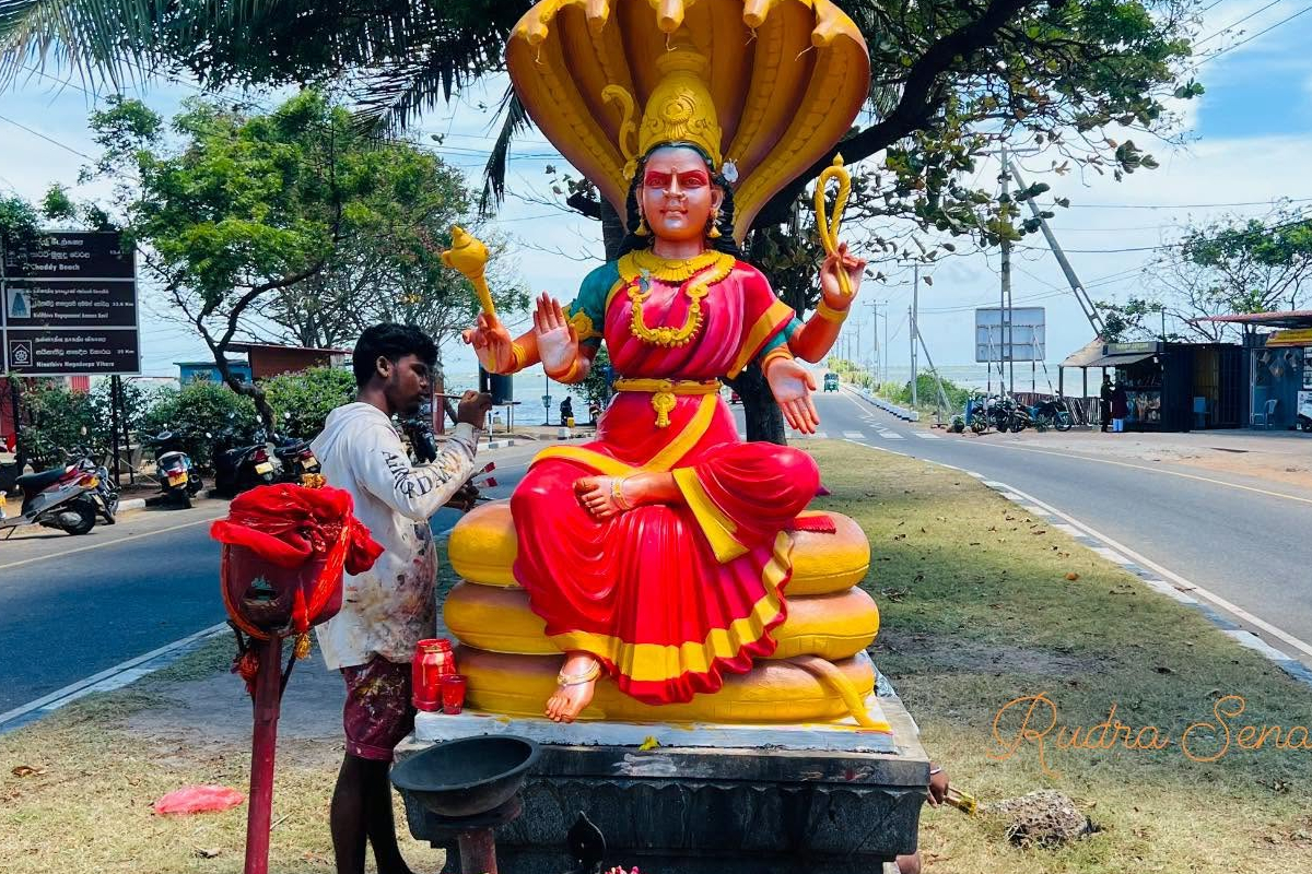 யாழ்.பண்ணையில் புதுப் பொலிவு பெற்ற நாகபூசணி அம்மன்! | Nagapoosani Amman Statue At Jaffna Pannai Road யாழ்.பண்ணையில் புதுப் பொலிவு பெற்ற நாகபூசணி அம்மன்! | Nagapoosani Amman Statue At Jaffna Pannai Road