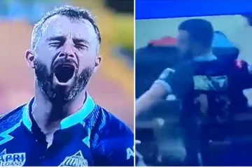 பயங்கர கடுப்பில் ஹெல்மெட், பேட்டை அடித்து உடைத்த மேத்யூ வேட்! இணையத்தில் வைரலாகும் காட்சி