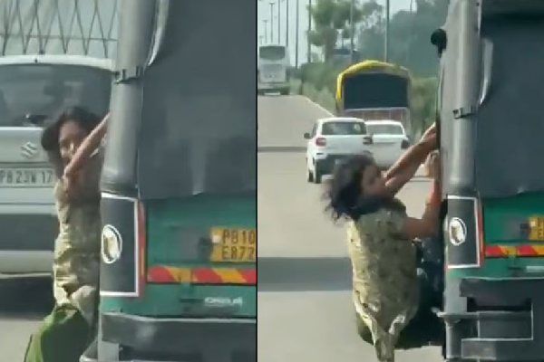ஆட்டோவில் இருந்து வெளியே தொங்கி கதறிய இளம் பெண் ; நடந்தது என்ன? காரணத்தால் க்ஷாக்! | Woman Narrowly Escapes Robbery Attempt Ludhiana