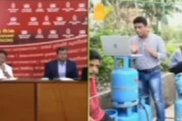 இலங்கையில் சமையல் எரிவாயுவுக்கு காத்திருந்தபடி அமைச்சர்களிடம் கேள்வி எழுப்பிய பத்திரிகையாளர் !