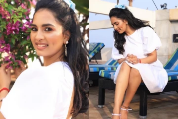 ஸ்ருஷ்டி டாங்கே வெள்ளை நிற அழகிய உடையில் கியூட் போட்டோஷூட்