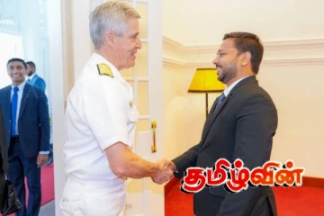 அமெரிக்க பசுபிக் கடற்படை தளபதி அட்மிரல் ஸ்டீபன் கோஹ்லரை சந்தித்த அருண் ஹேமச்சந்திர