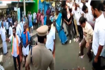 செருப்பு பிஞ்சிடும்..அண்ணாமலை புகைப்படம் எரிப்பு..திமுக - பாஜகவினர் இடையே கடும் வாக்குவாதம்