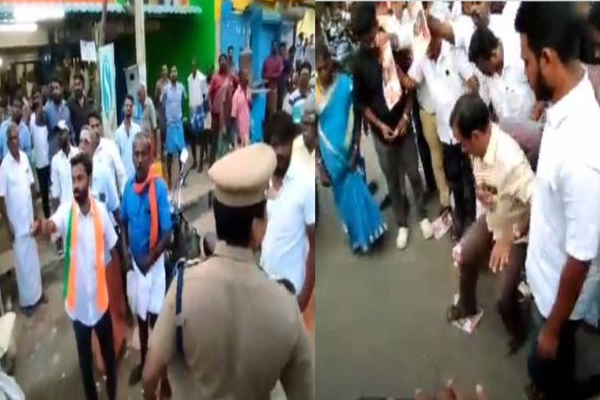 செருப்பு பிஞ்சிடும்..அண்ணாமலை புகைப்படம் எரிப்பு..திமுக - பாஜகவினர் இடையே கடும் வாக்குவாதம் - தமிழ்நாடு