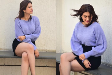 நடிகை ஷ்ரத்தா தாஸ் ஷார்ட் உடையில் கவர்ச்சி போஸ்