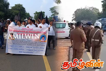 கிளிநொச்சியில் வீதி விபத்துக்களை கட்டுப்படுத்த கோரி போராட்டம்