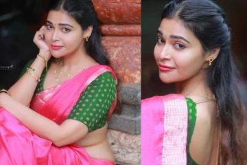 நடிகை தர்ஷா குப்தா சேலையில் எடுத்த க்யூட் புகைப்படங்கள்..