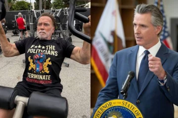 சட்டையால் சர்ச்சையில் சிக்கிய அர்னால்டு ஸ்வார்ஸ்னேக்கர்! போருக்கு தயாராகிறேன் என ஆளுநரை கிண்டல்