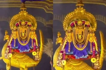 தங்க மயில் வாகனத்தில் பவனிவந்த  நல்லூர் முத்துக்குமார சுவாமி