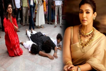 பழனிமுருகன் கோவிலில் மகன்களுடன் அஷ்டாங்க நமஸ்காரம் செய்த நயன்தாரா- விக்கி