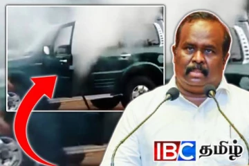 திடீர் தீப் பரம்பலுக்குள்ளான செல்வம் அடைக்கலநாதன் எம்பியின் வாகனம்