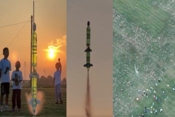 china students twio staged water rocket