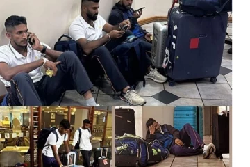 පැය 3කට ආසන්නව හෝටල් ලොබියේ බිම කල්ගෙවූ අපේ සිංහයෝ (PHOTOS)