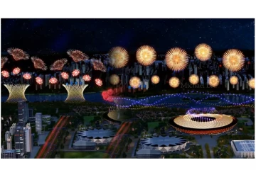 Wow... கால்பந்து உலக கோப்பை தொடர் - கலர் கலர் பட்டாசுகளால் ஜொலி ஜொலித்த கத்தார் ஸ்டேடியம்..!