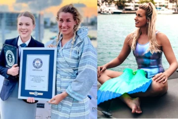 கடற்கன்னி போல் 42.2 கிலோமீட்டர் நீந்தி கின்னஸ் சாதனை படைத்த பெண்!