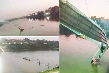 குஜராத் மாநிலத்தில் கேபிள் பாலம் அறுந்து விழுந்து விபத்து! 91 பேர் பலி - பலர் காணாமல்போயுள்ளதாக தகவல்