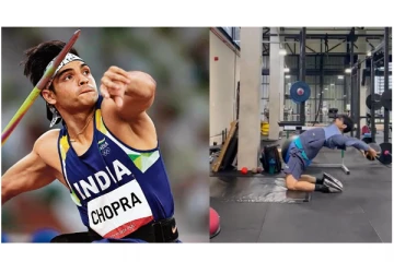 உடலை வளைத்து கடுமையாக உடற்பயிற்சி செய்த நீரஜ் சோப்ரா - வைரலாகும் வீடியோ