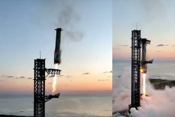 பூமிக்கு திரும்பிய ராக்கெட்டை Catch செய்த மஸ்கின் Space X! விண்வெளி ஆய்வில் சாதனை - வைரல் வீடியோ