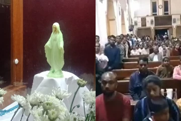 மாதா சொரூபத்தின் கண்ணில் இருந்து இரத்தம் வடியும் காட்சி : பார்க்க படையெடுக்கும் மக்கள்