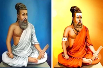 காவி உடையில் திருவள்ளுவர் : வெடித்தது சர்ச்சை