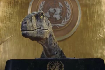 மக்களுக்கு எச்சரிக்கை விடுத்த டைனோசர்...வெளியான காணொளி