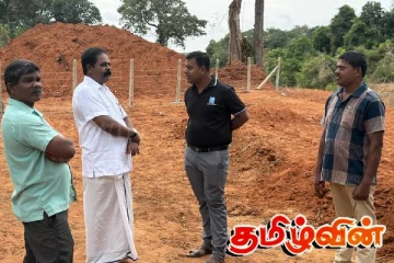 புழுதியாறு குளத்தின் நீர்ப்பாசனத் திட்டப்பணிகளை பார்வையிட்ட சிறீதரன் எம்.பி