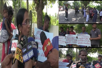 இராணுவ முகாமை அகற்ற வேண்டாம் : ஆனைவிழுந்தான் மக்கள் கவனயீர்ப்பு போராட்டம் (Photos)