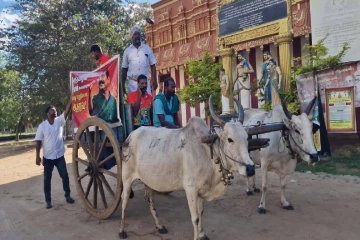 சீமானுக்கு ஆதரவாக யாழில் மாட்டு வண்டி ஊர்வலம்