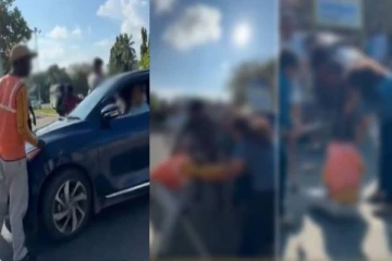 நோ என்ட்ரியில் சென்ற கார் - தடுத்த காவலாளி மீது பெண்கள் கொடூர தாக்குதல்