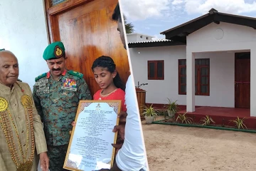 கிளிநொச்சியில் குடும்பம் ஒன்றிற்கு இராணுவத்தினரால் வீடு வழங்கி வைப்பு