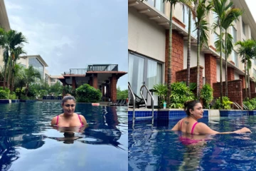 43 வயதில் க்ளாமர் போட்டோ - நீச்சல் குளத்தில் கவர்ச்சி உடையில் பிரபல நடிகை..!