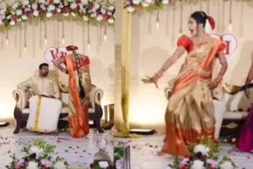 அழகு சிலையாய் நின்ற மணமகள் கொடுத்த ஷாக்! உறைந்து போன மாப்பிள்ளை - தெறிக்க விட்ட டான்ஸ்