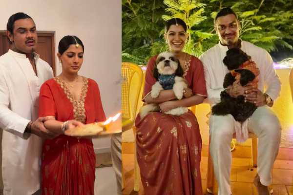 மாமியார் பர்த்டேவுக்கு கன்னத்தில் முத்தம்!! வரலட்சுமி கொடுத்த ரியாக்ஷன்.. | Varalaxmi Husband Nicholai Mother In Law Birthday