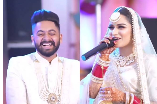 பாட்டு பாடி கலாட்டா செய்த கியூட் மணமகள்! சிரிப்பை அடக்க முடியாத மாப்பிள்ளையின் ரியக்சன் | Funny Video Viral Videos