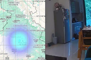 இந்தியாவில் நிலநடுக்கம்; அச்சத்தில் வீடுகளை விட்டு வெளியேறிய மக்கள்