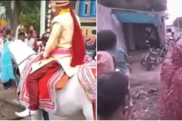 மாப்பிள்ளையை இழுத்துக் கொண்டு ஓடிய குதிரை: துரத்திக் கொண்டு ஓடும் பெண்வீட்டார்! வைரலாகும் வீடியோ காட்சி