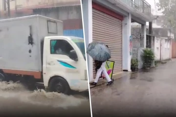 கடும் மழையால் ஹட்டன் நகரின் பிரதான வீதிகள் நீரில் மூழ்கின