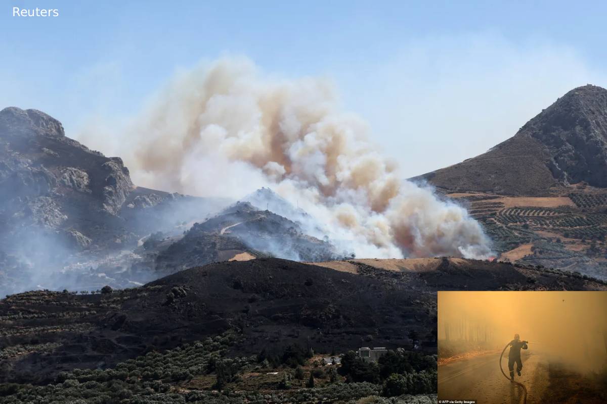 people evacuated in greece for wildfire