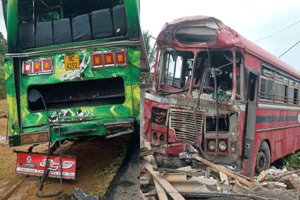 இரண்டு பேருந்துகள் மோதி கோர விபத்து ; 25 பேர் காயம் | Two Buses Collide Accident Srilanka 25 Injured
