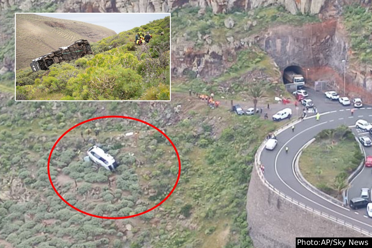 British tourist Bus accident in Spain la gomeroa