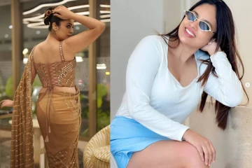 சேலை - மார்டன் லுக்கில் அசத்தும் நடிகை நந்திதா ஸ்வேதா!! புகைப்படங்கள்..