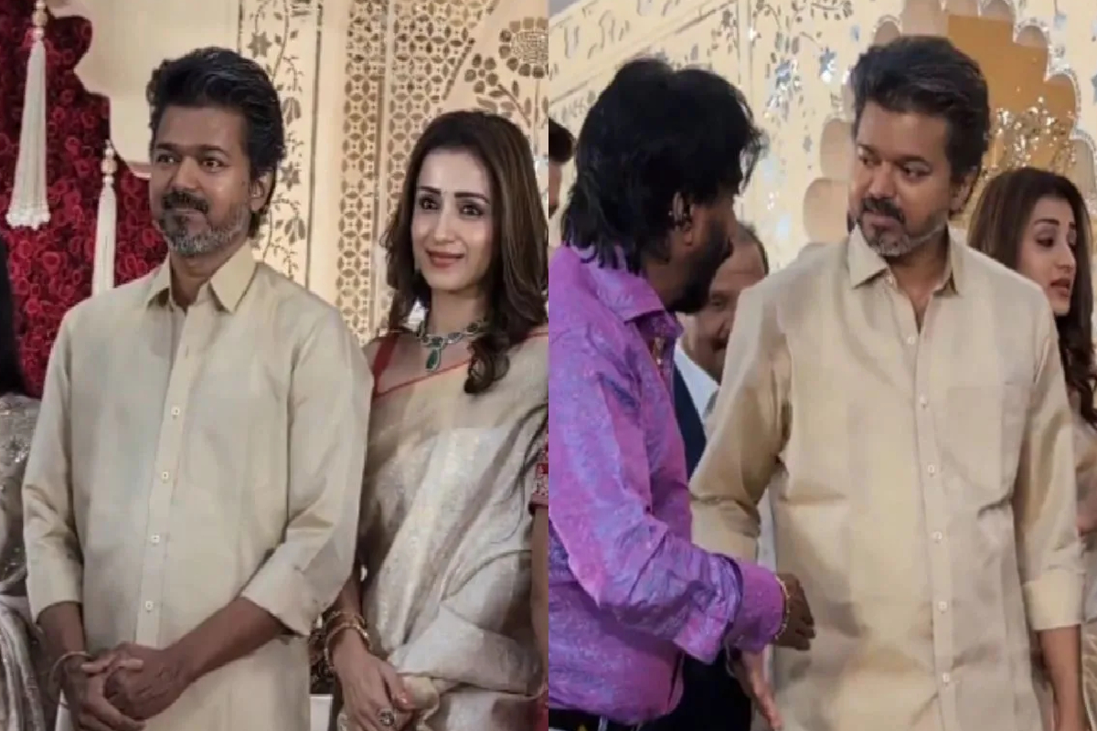 விவாகரத்து சர்ச்சை; திருமண வரவேற்பு விழாவிற்கு நடிகை த்ரிஷாவுடன் வந்த விஜய்! | Divorce Case Vijay Accompanied Trisha Reception