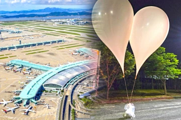 மீண்டும் பறக்கவிடப்பட்ட பலூன்களால் மூடப்பட்ட சியோல் விமான நிலையம்