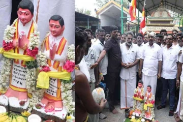 முதலமைச்சருக்கும், தனக்கும் சிலை வைத்து வழிபட்ட அமைச்சர்