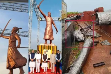 மோடி திறந்து வைத்த 35 அடி உயர சத்ரபதி சிவாஜி சிலை.., 8 மாதங்களிலேயே இடிந்து சுக்கு நூறானது