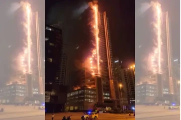 புர்ஜ் கலிபா கட்டிடத்திற்கு அருகில் பயங்கர தீ விபத்து (Video)