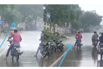 வேலூரில் திடீரென்று ஒரு பக்கம் மட்டும் மழை பெய்த அதிசயம் - வைரலாகும் வீடியோ