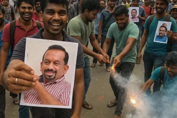 மகிந்தானந்த அழுத்கமகேவுக்கு தண்டனை; வெடிகொழுத்தி கொண்டாட்டம்