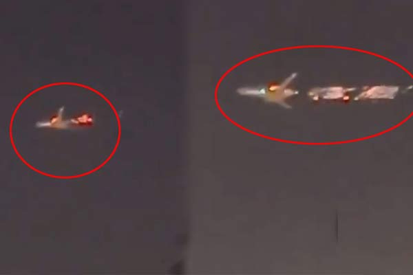 நடுவானில் தீ பிடித்து எரிந்த விமானம் - அதிர்ச்சிக்குள்ளாக்கும் வீடியோ! - தமிழ்நாடு